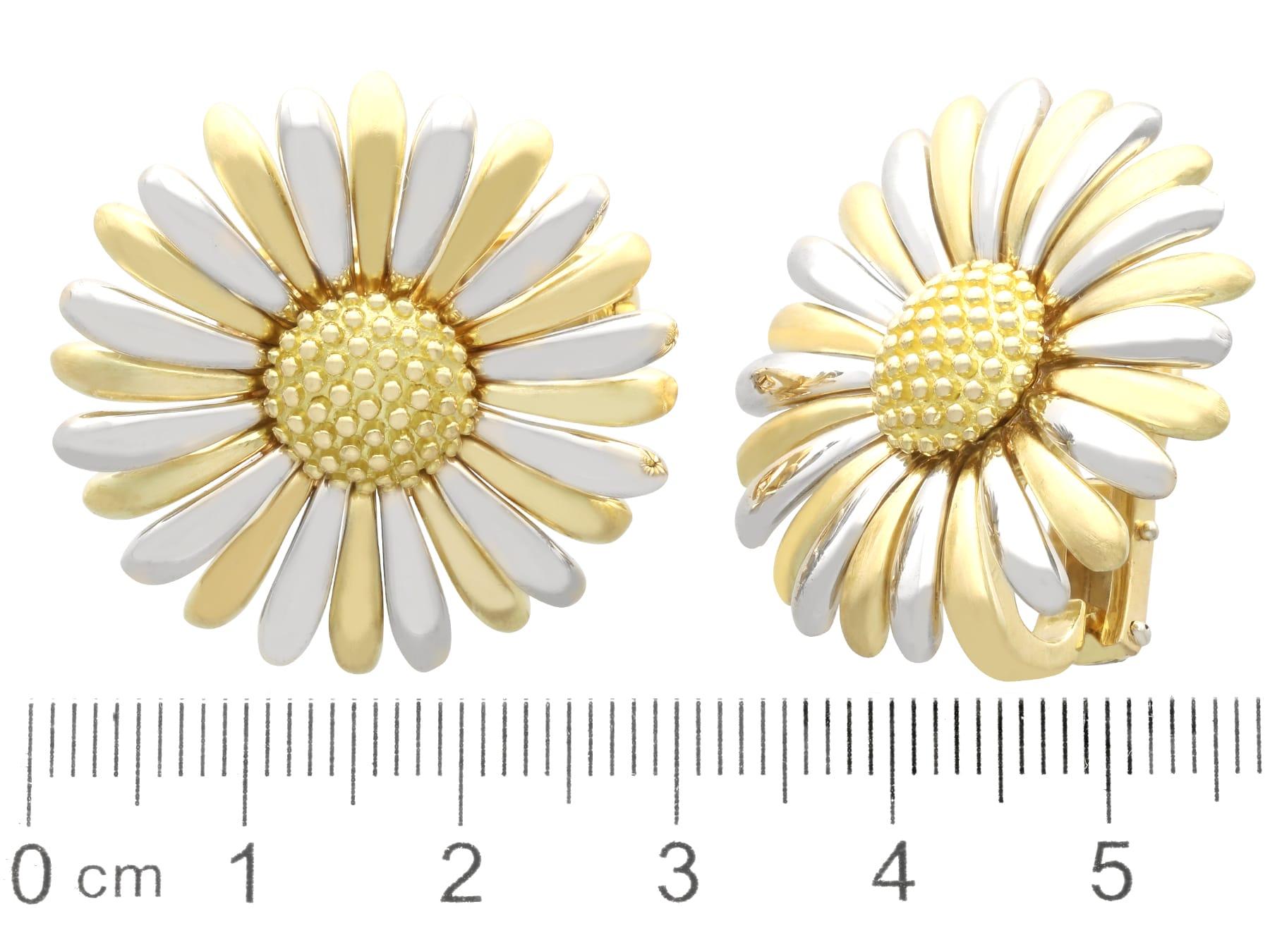 Vintage 18k Gold Floral Earrings by Asprey & Garrard Circa 1990 For Sale 9