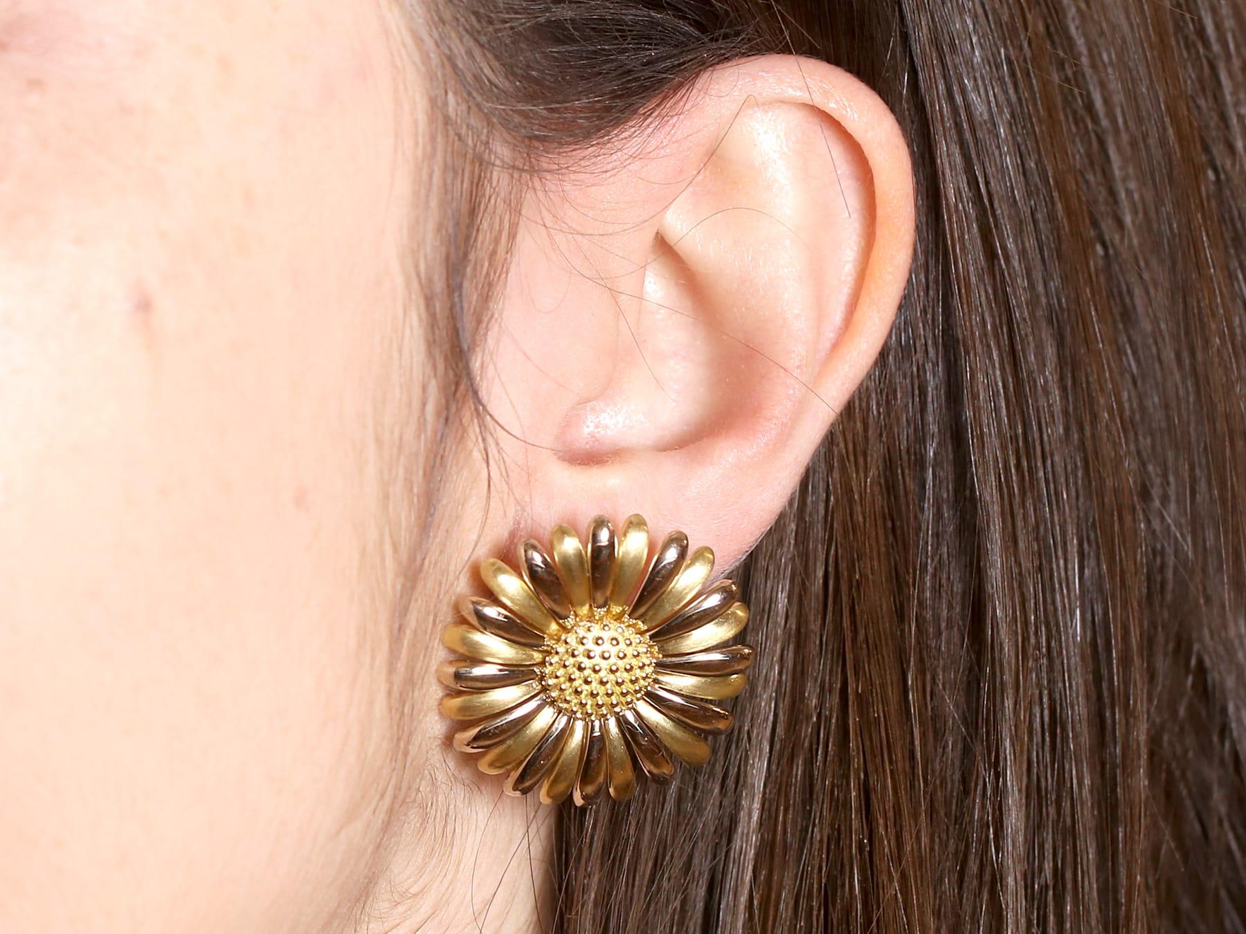 Vintage 18k Gold Floral Earrings by Asprey & Garrard Circa 1990 For Sale 15