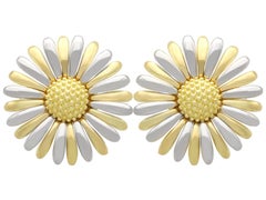 Vintage 18k Gold Floral Earrings by Asprey & Garrard Circa 1990