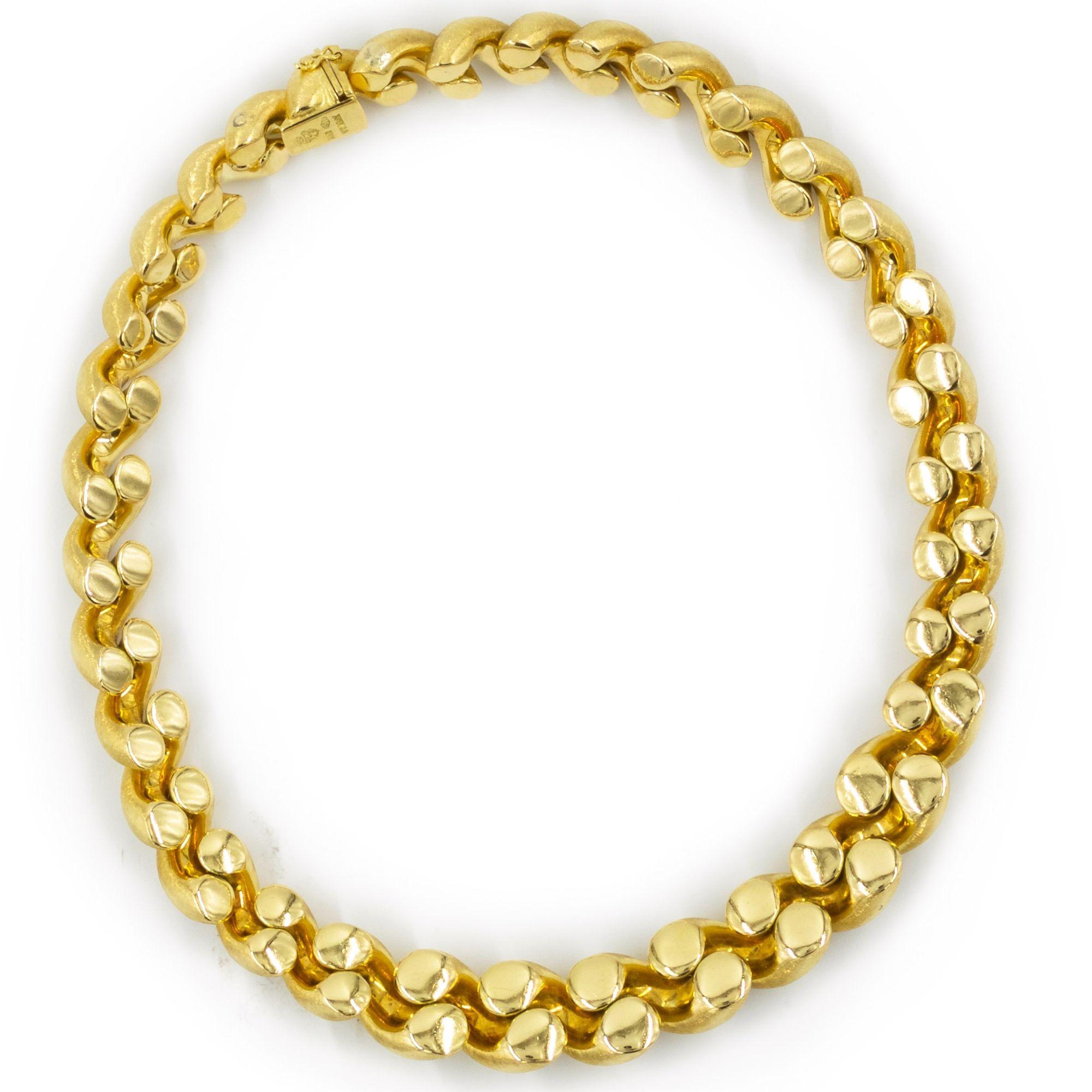 Collier ras du cou vintage en or 18k Florentine de San MarCo par Weingrill en vente 2