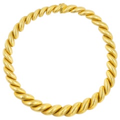Vintage 18k Gold Florentine Finish San MarCo Choker Necklace by Weingrill