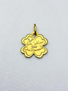 Vintage 18k Gold Four-Leaf Clover “Médaille d’Amour” Pendant by Augis