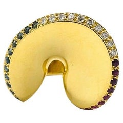 Vintage 18k Gold Gemstone Cocktail Ring French