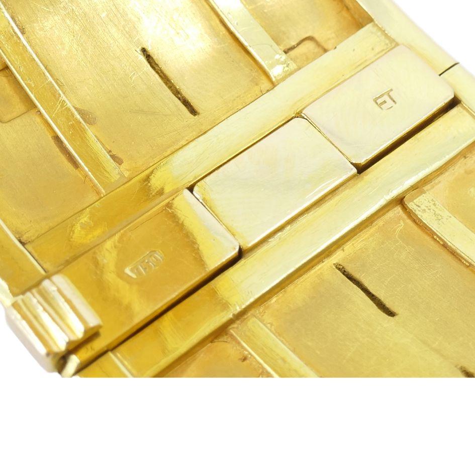 Vintage 18k Gold Geometric Hinge Cuff Bracelet en vente 3