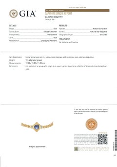 Vintage 18k Gold GIA 32ct Star Sapphire Diamond Pendant Curb Link Chain Necklace