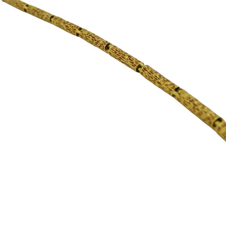 Collier Vintage en or 18k Hammered Barrel Link Chain en vente 1