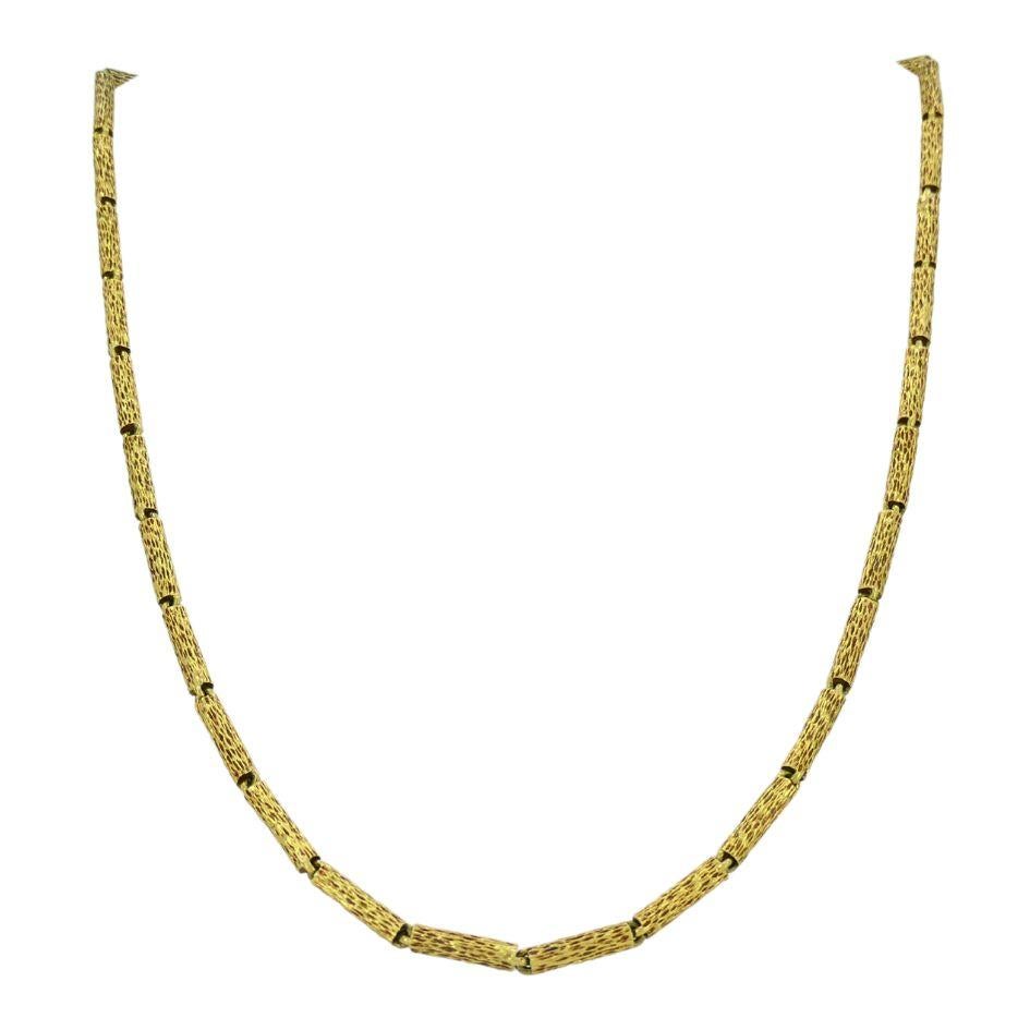 Collar de cadena de eslabones martillados de oro de 18 quilates vintage