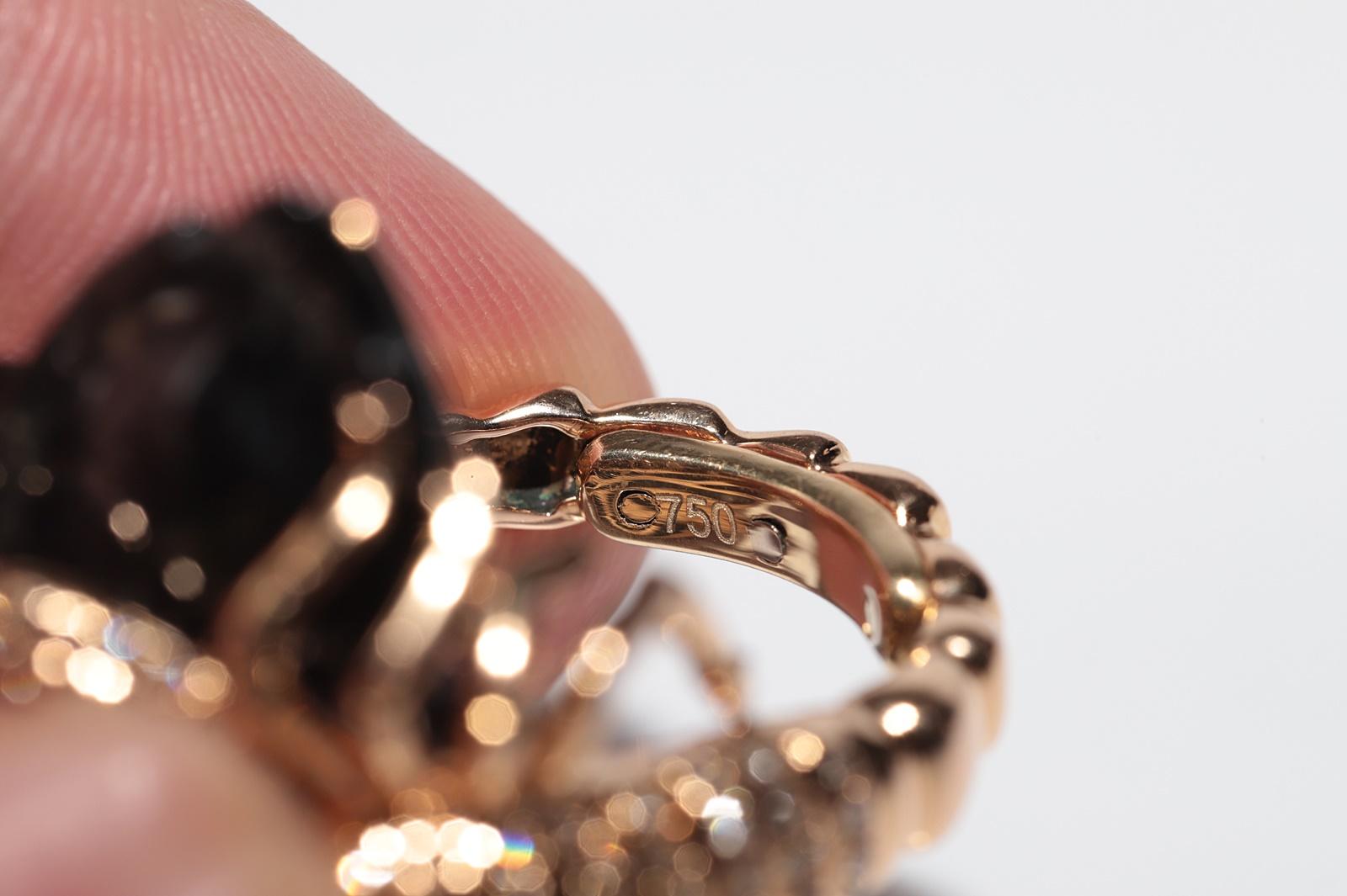 Anello Scorpione d'epoca in oro 18 carati con diamanti naturali e quarzo fumé in vendita 7