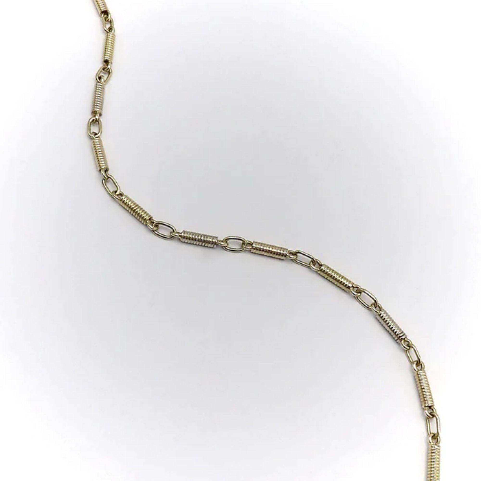 Vintage 18K Gold Handmade Spiral Bar Link Chain, um 1960 im Zustand „Gut“ im Angebot in Venice, CA