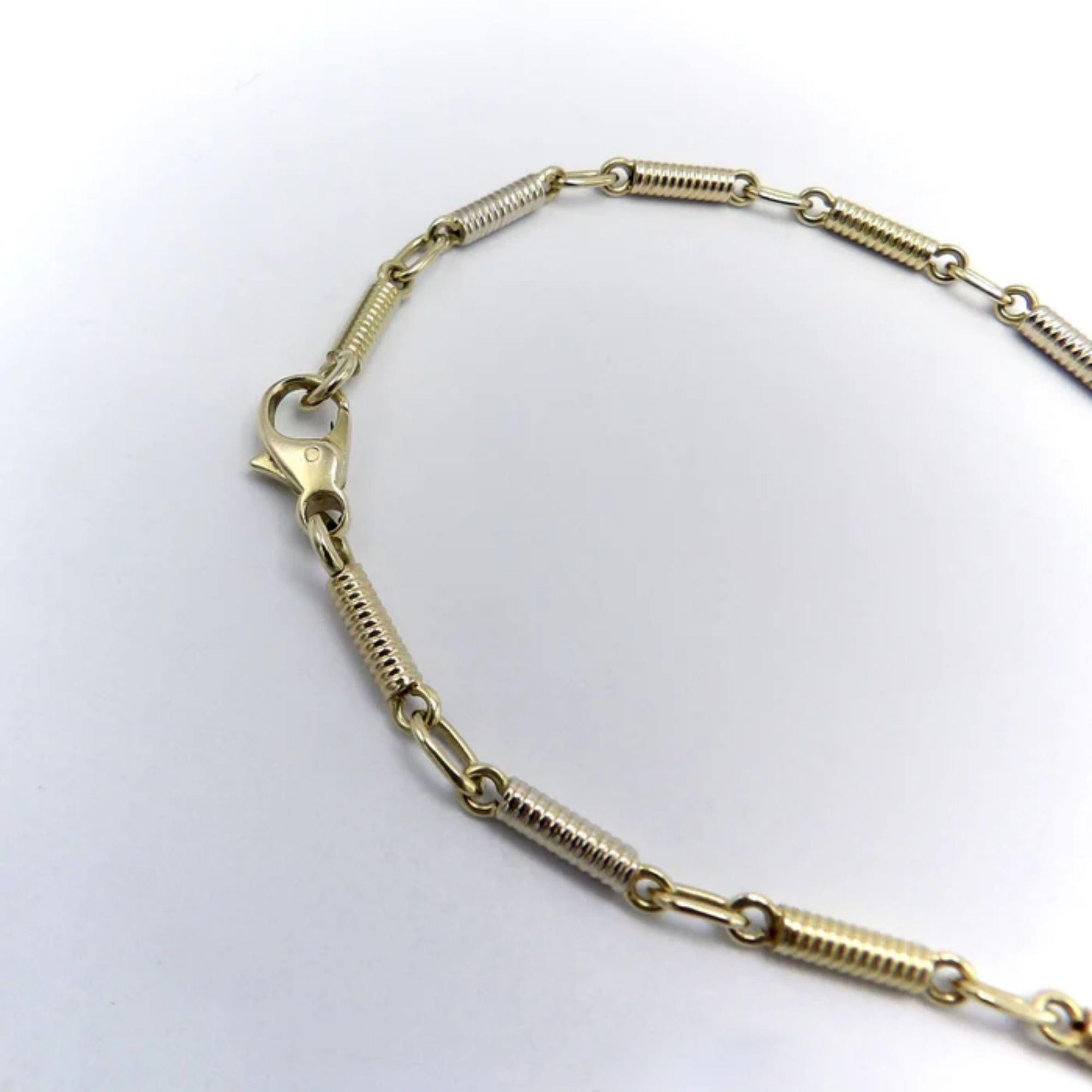 Vintage 18K Gold Handmade Spiral Bar Link Chain, um 1960 im Angebot 2