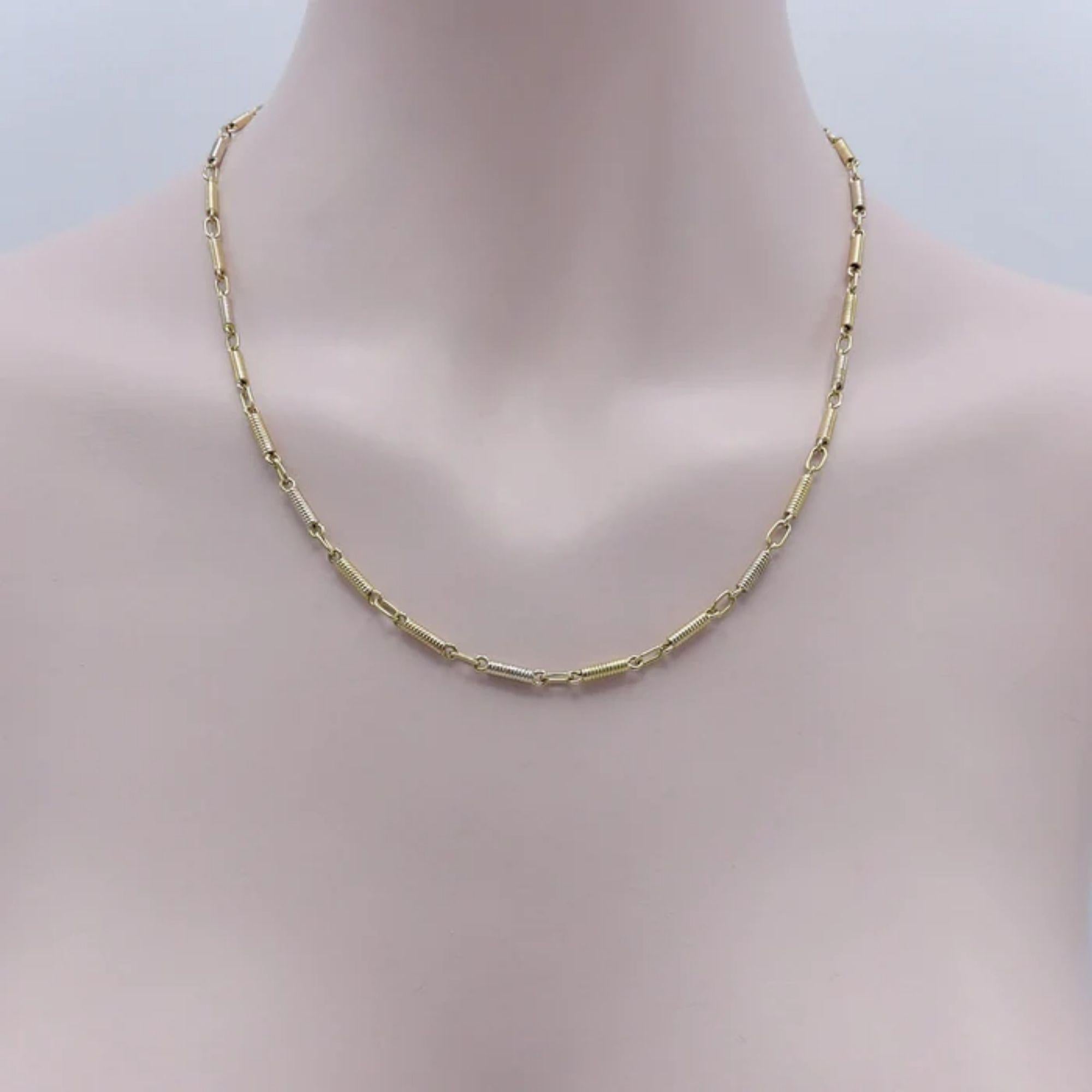 Vintage 18K Gold Handmade Spiral Bar Link Chain, um 1960 im Angebot 3