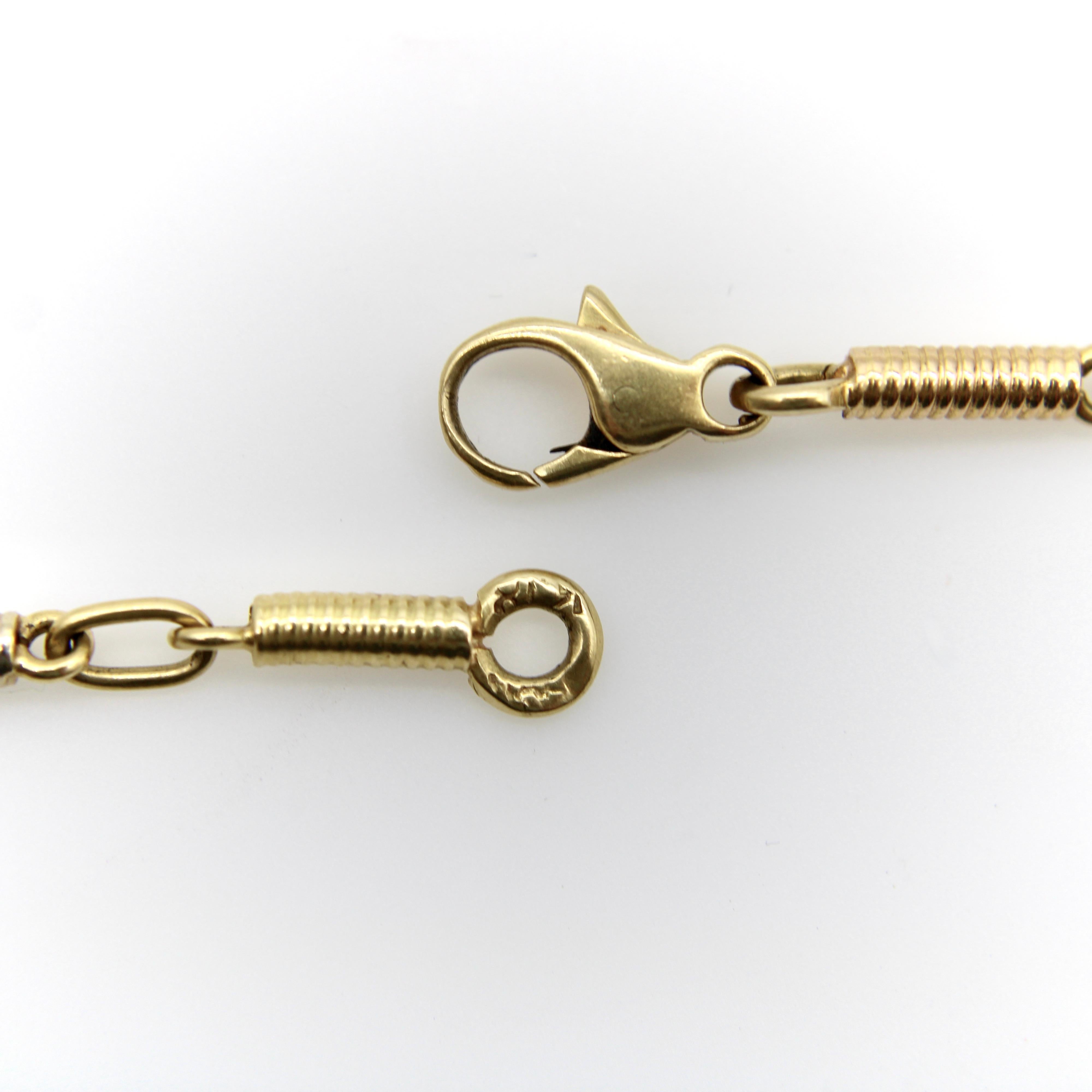 Vintage 18K Gold Handmade Spiral Bar Link Chain, um 1960 im Angebot 4