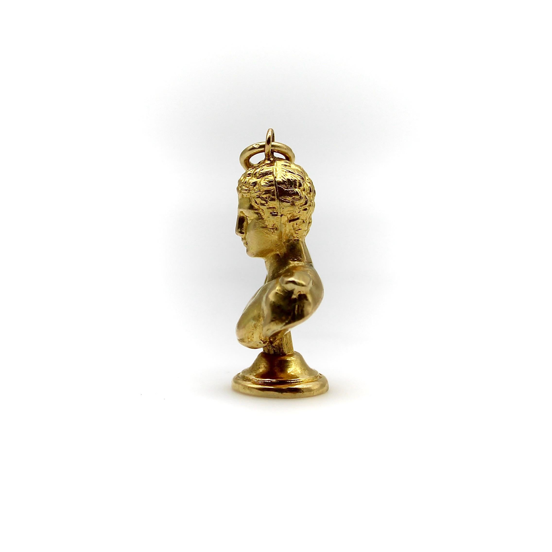 Modern Vintage 18K Gold Hermes of Olympia Pendant 