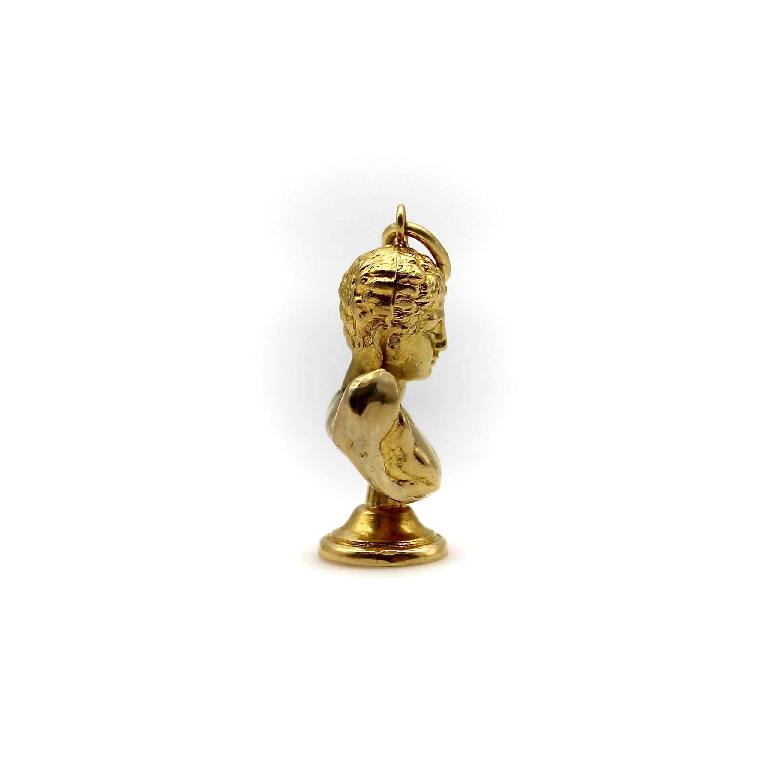 Vintage 18K Gold Hermes of Olympia Pendant  1