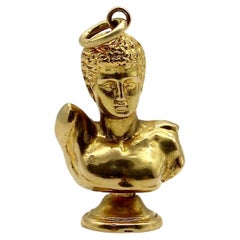 Vintage 18K Gold Hermes of Olympia Pendant 