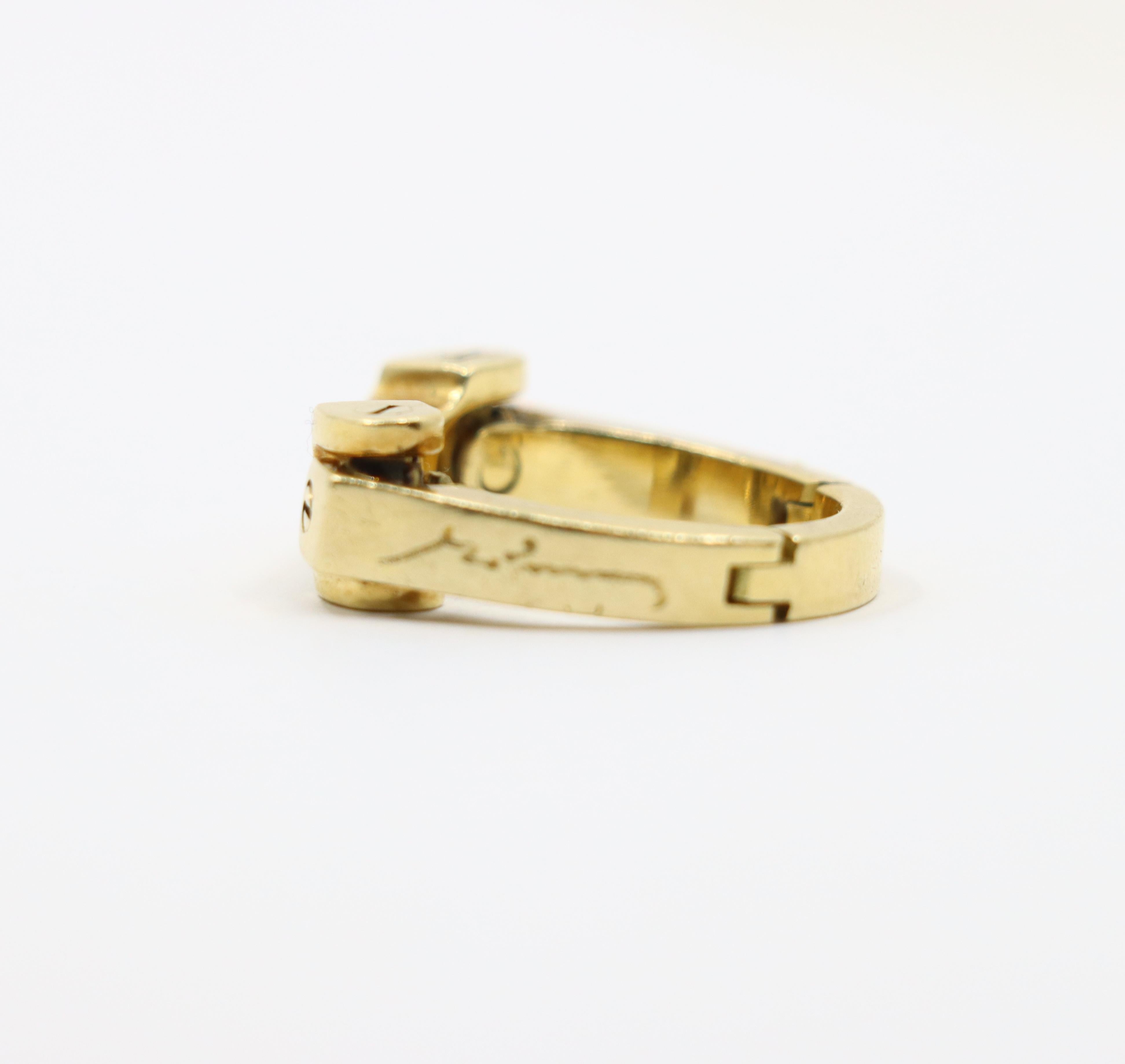 Bague à charnière en or 18K en vente 6