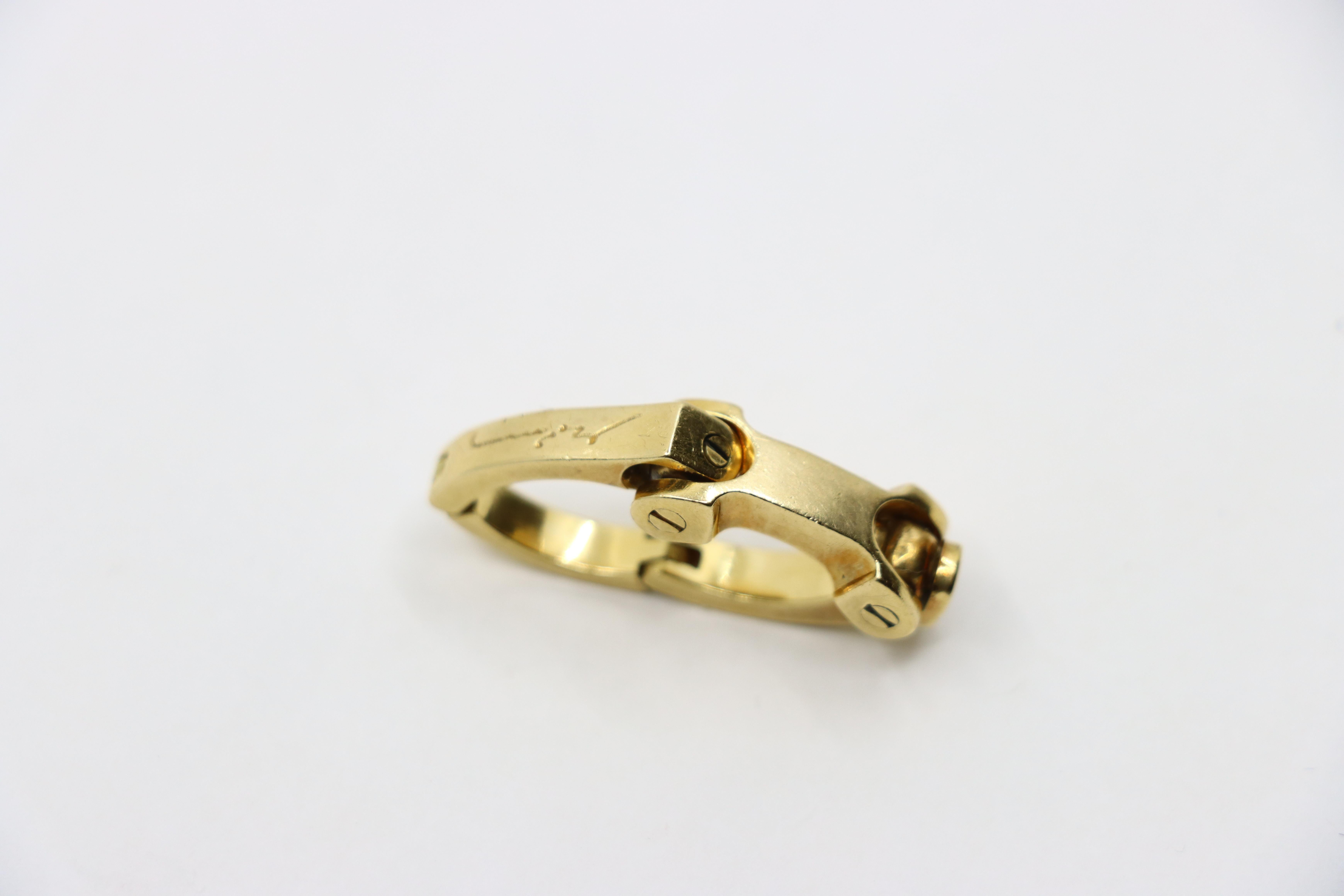 Bague à charnière en or 18K en vente 8