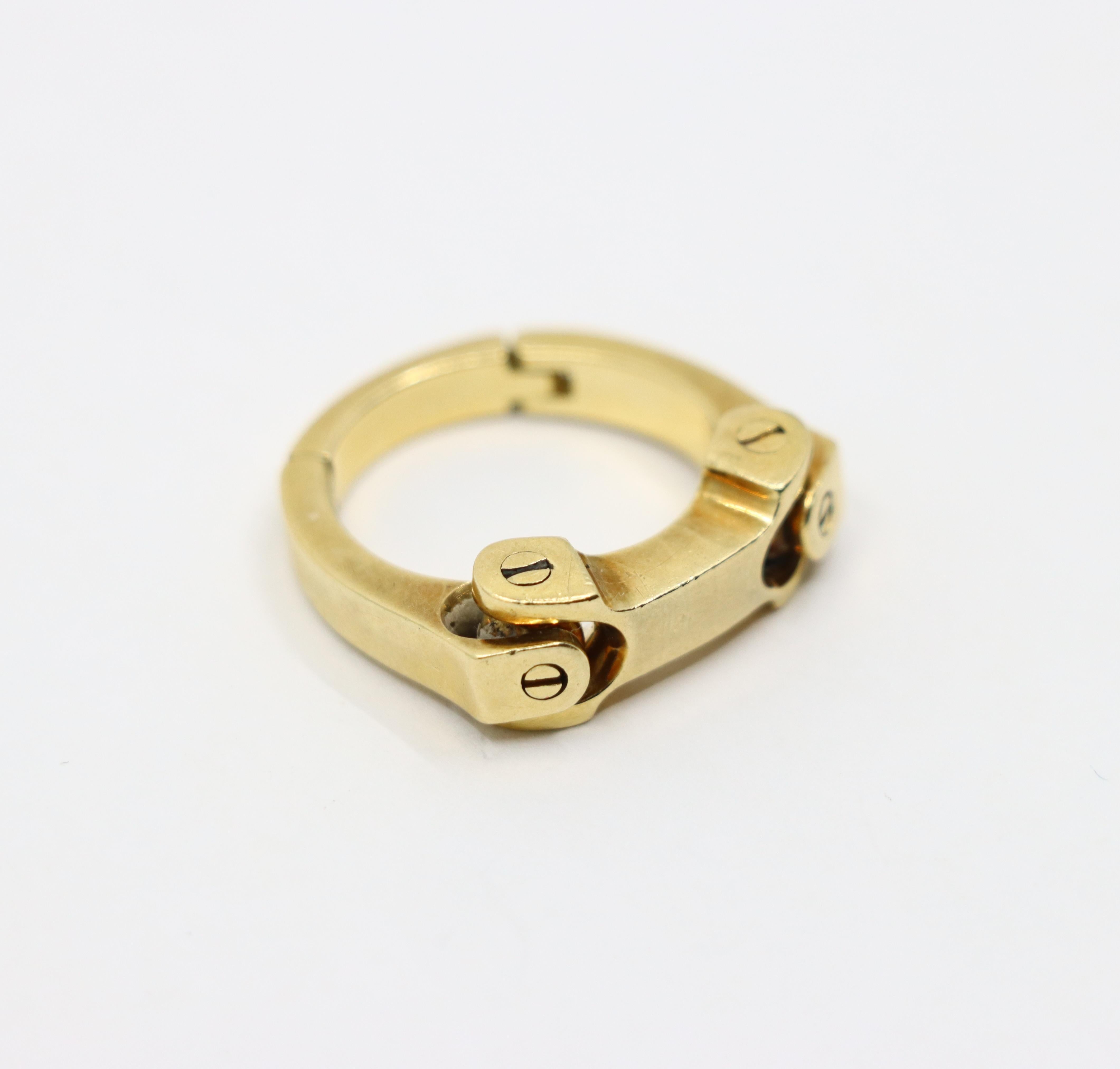 Bague à charnière en or 18K Unisexe en vente