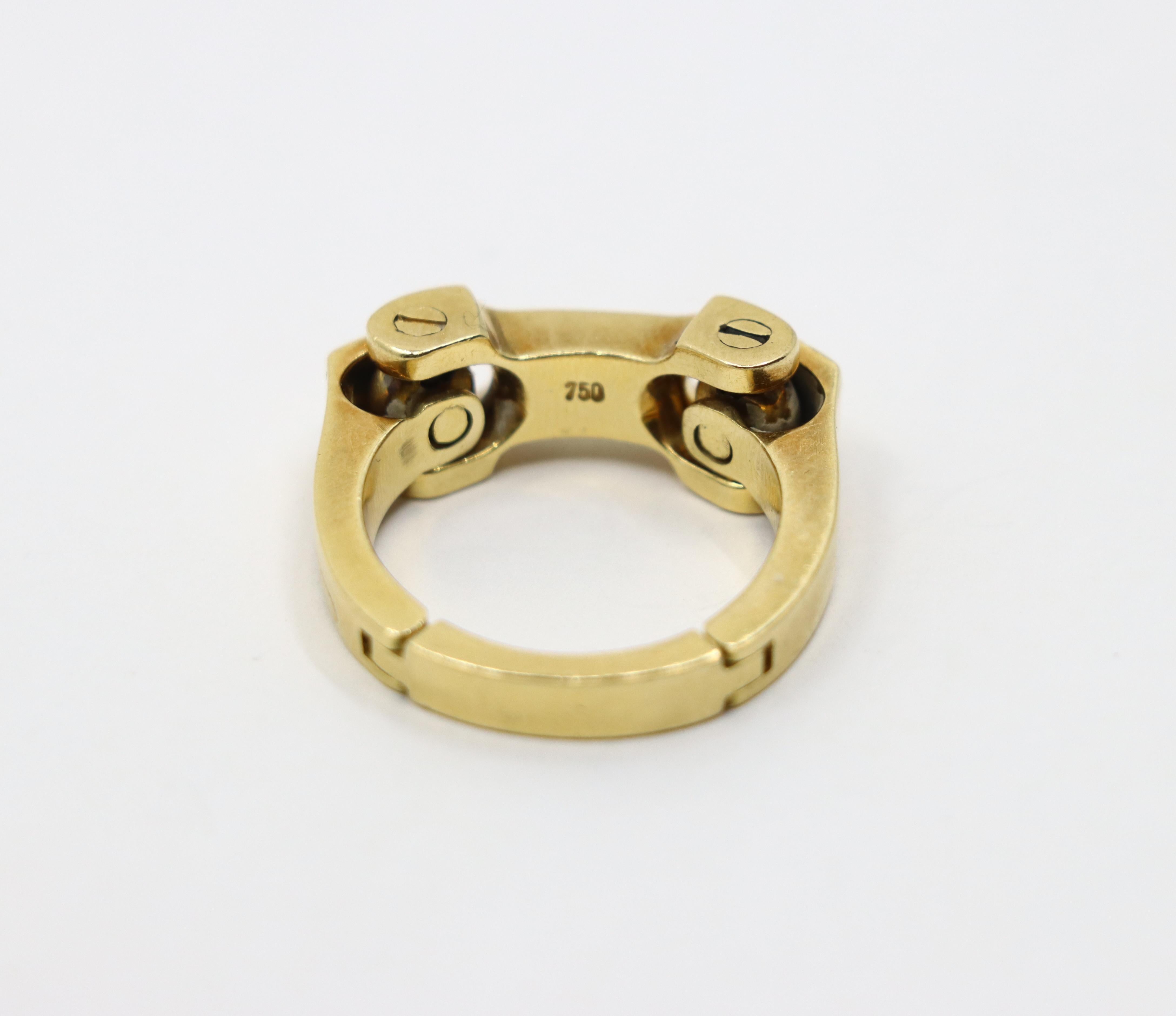 Bague à charnière en or 18K en vente 1