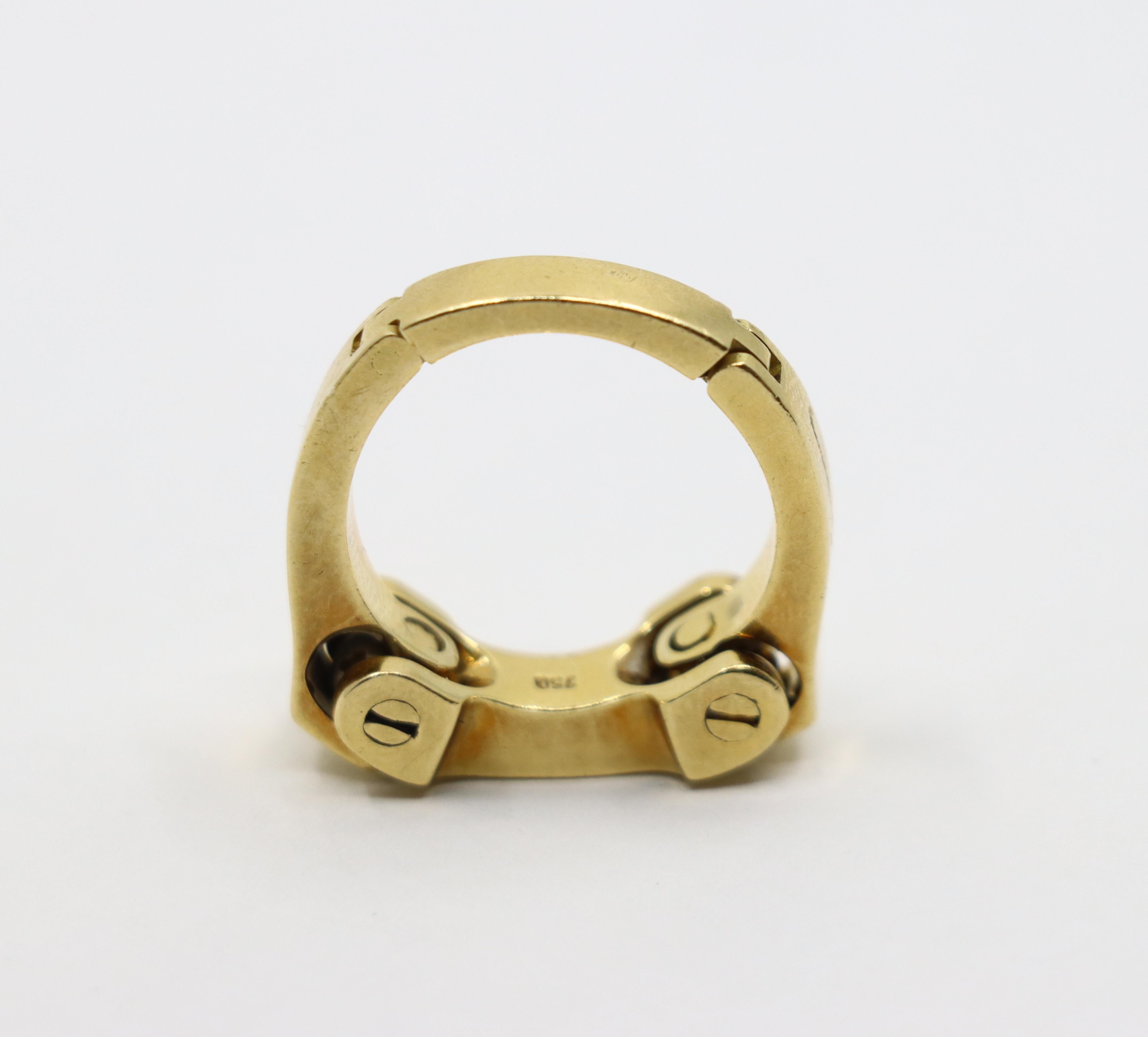 Bague à charnière en or 18K en vente 4