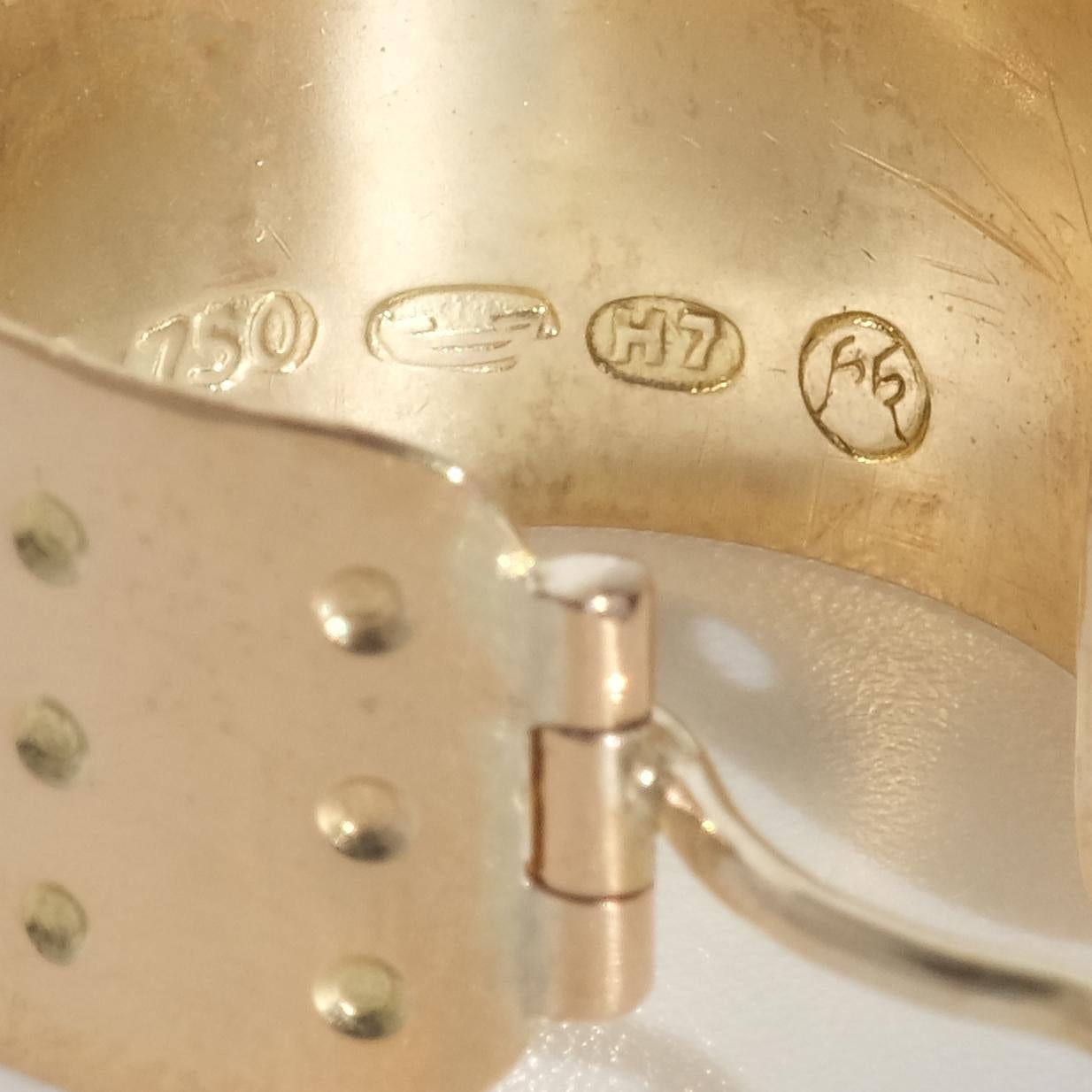 Vintage 18k Gold Hoop Earrings by Kalevala Koru Oy Made Year 1961 3