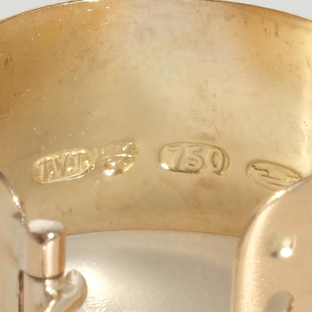 Vintage 18k Gold Hoop Earrings by Kalevala Koru Oy Made Year 1961 4
