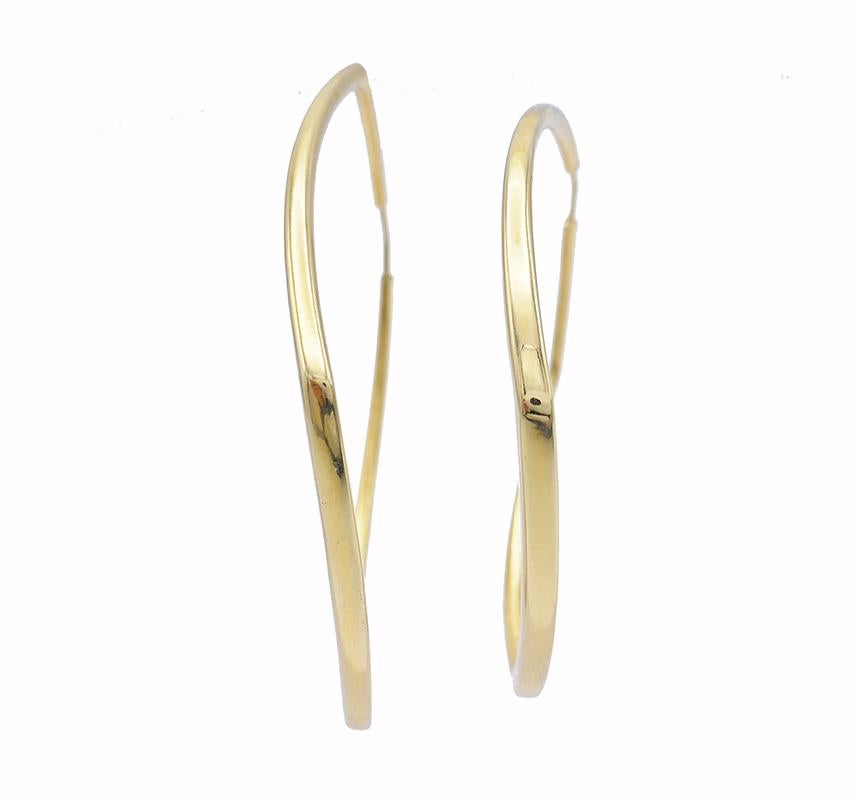 Vintage 18k Gold Hoop Earrings, Italy 2