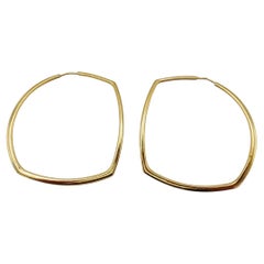 Vintage 18k Gold Hoop Earrings, Italy