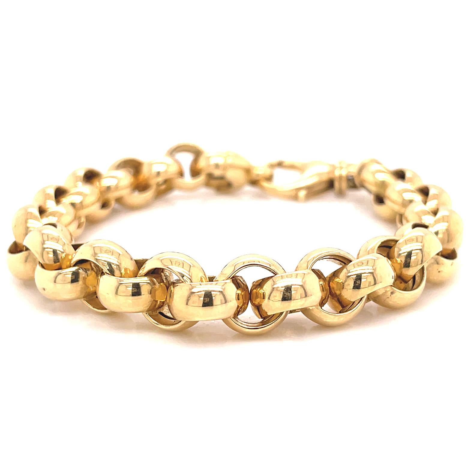 Women's or Men's Vintage 18K Gold Interlocking Link Bracelet
