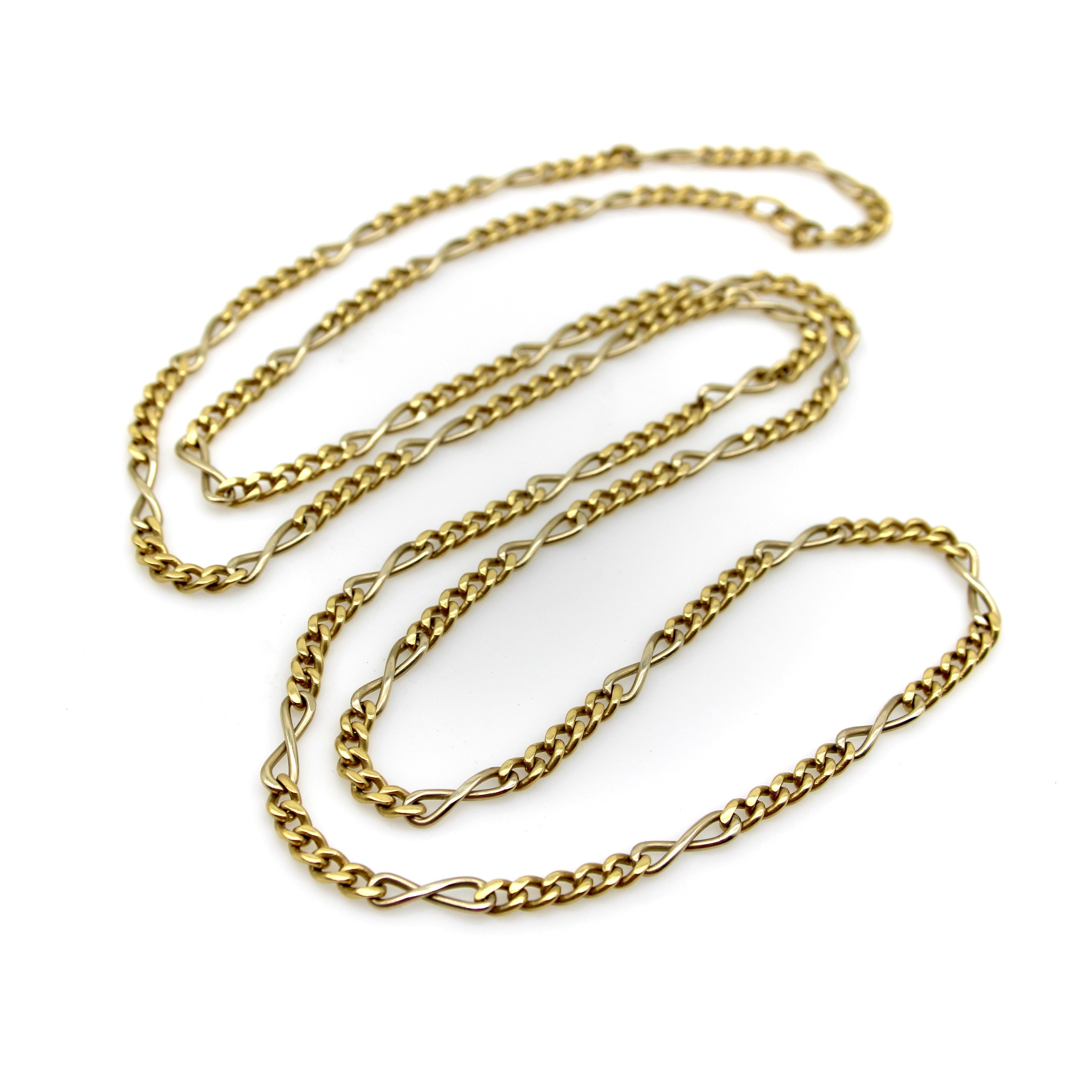 Vintage 18K Gold Italienisch Kandare und Infinity Link Kette im Angebot 2