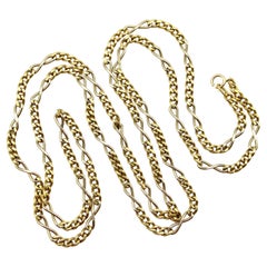 Cadena de eslabones infinitos y bordillo italiana vintage de oro de 18 quilates