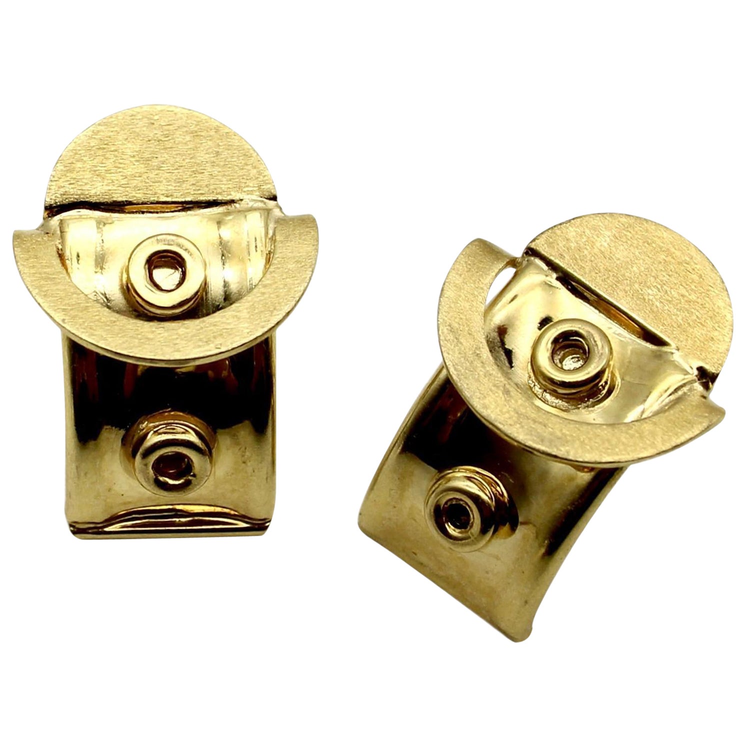 Boucles d'oreilles italiennes Huggie en or 18K