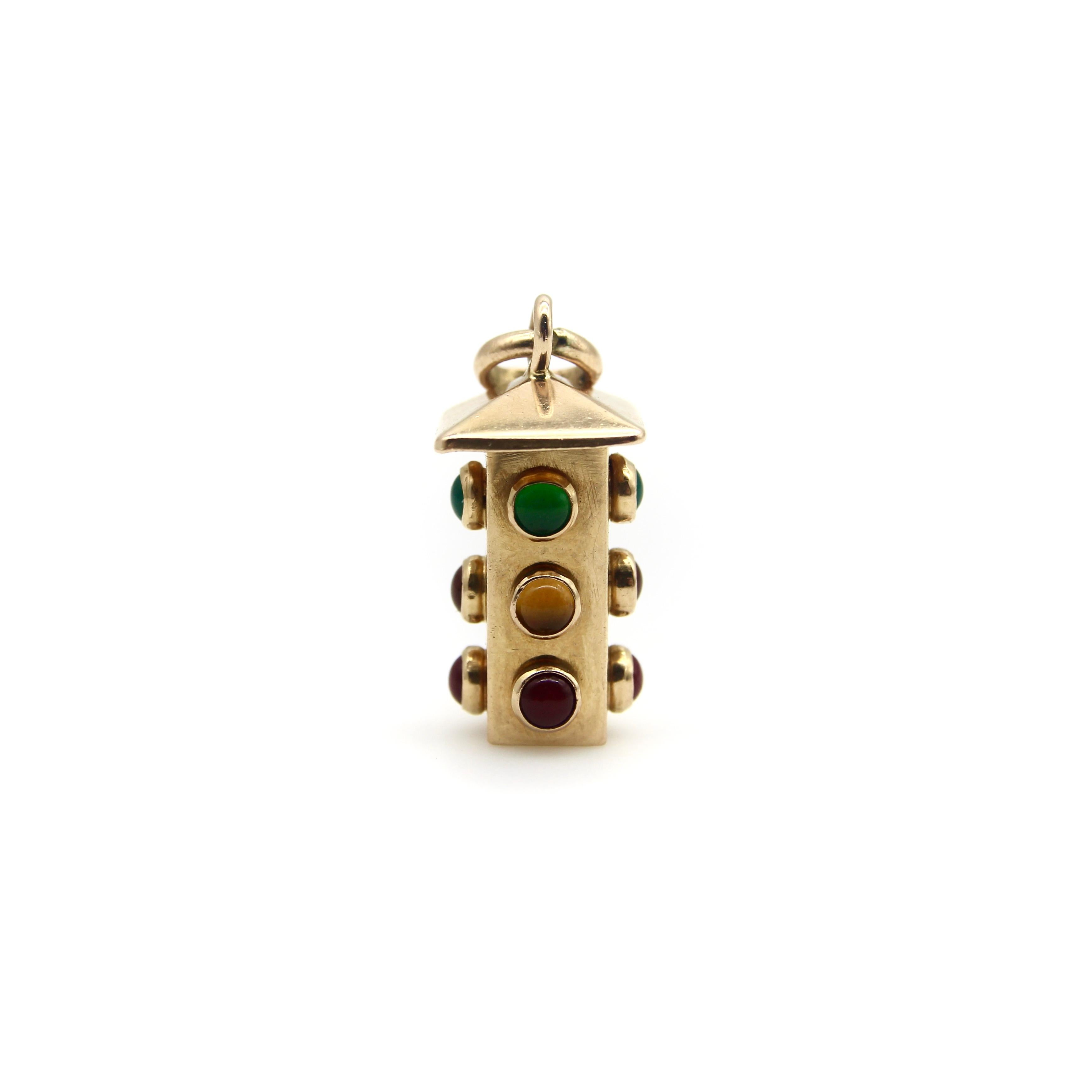 When we first found this 18k gold stoplight charm, we thought it was very cute—but it didn’t take long to notice a detail that made us love it even more. The green light comes at the top—opposite of real life stoplights which have red at the top. To