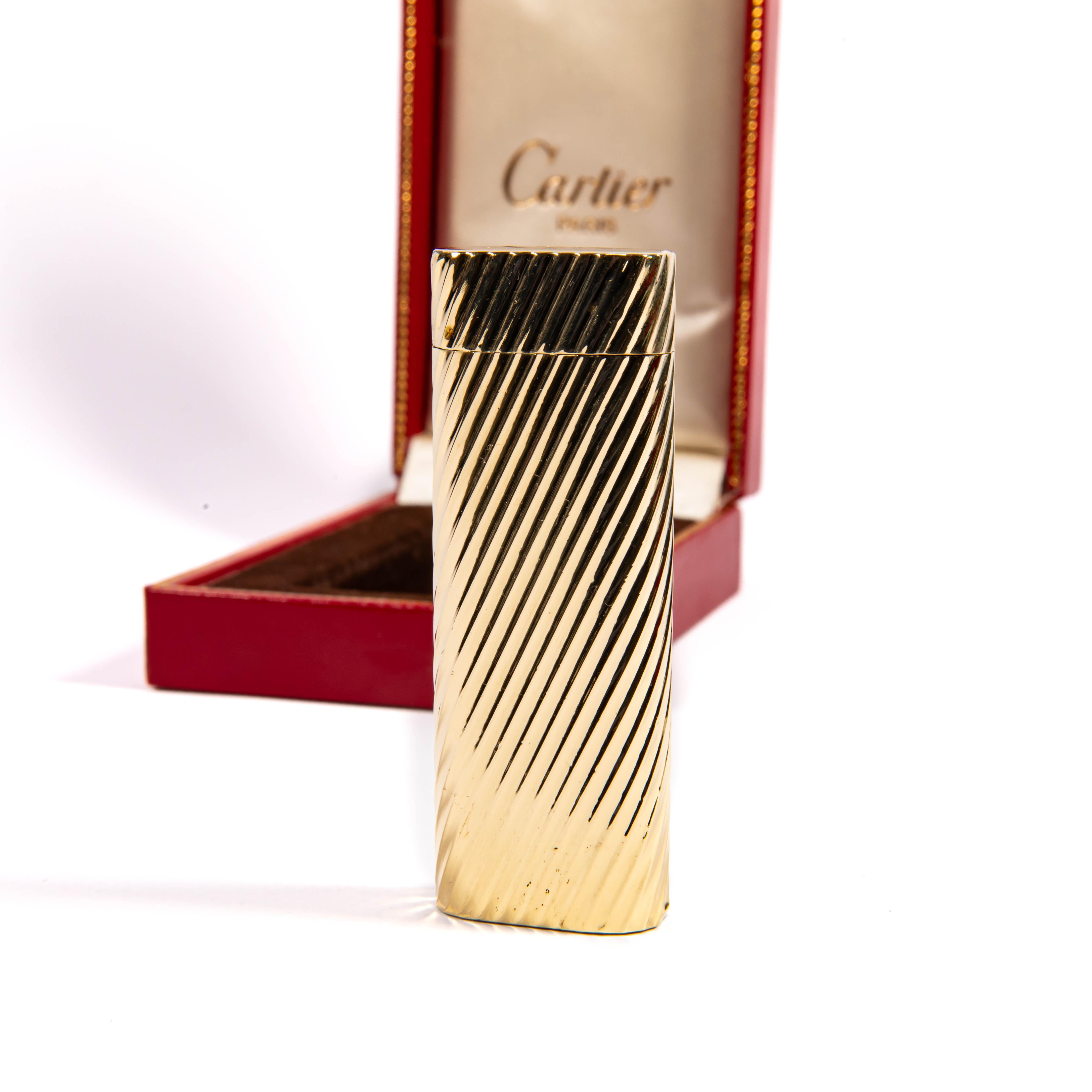 Vintage 18k Gold Jacket CARTIER Les Must Lights in Box 1970s Excellent état - En vente à DELFT, NL