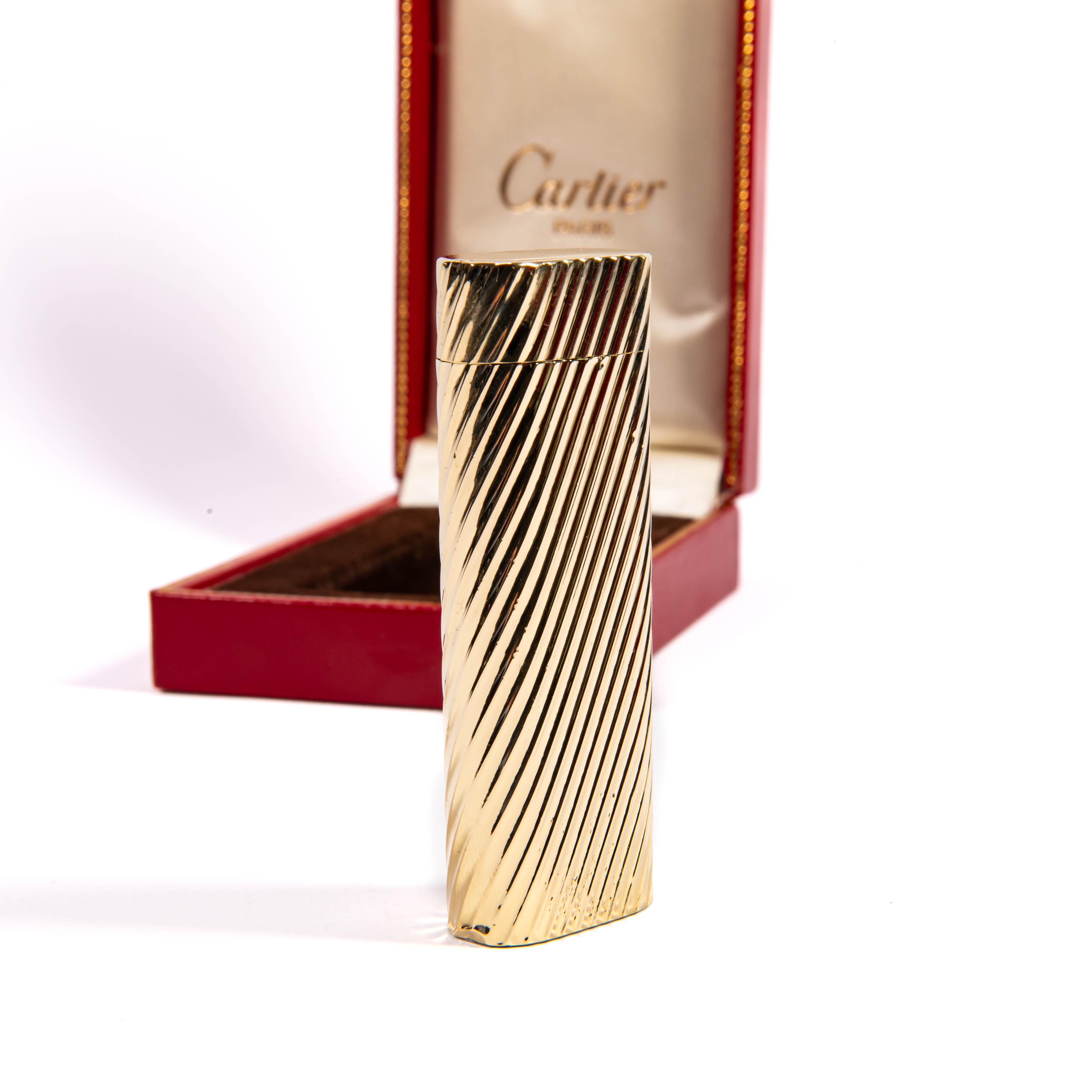 Vintage 18k Gold Jacket CARTIER Les Must Lights in Box 1970s Unisexe en vente