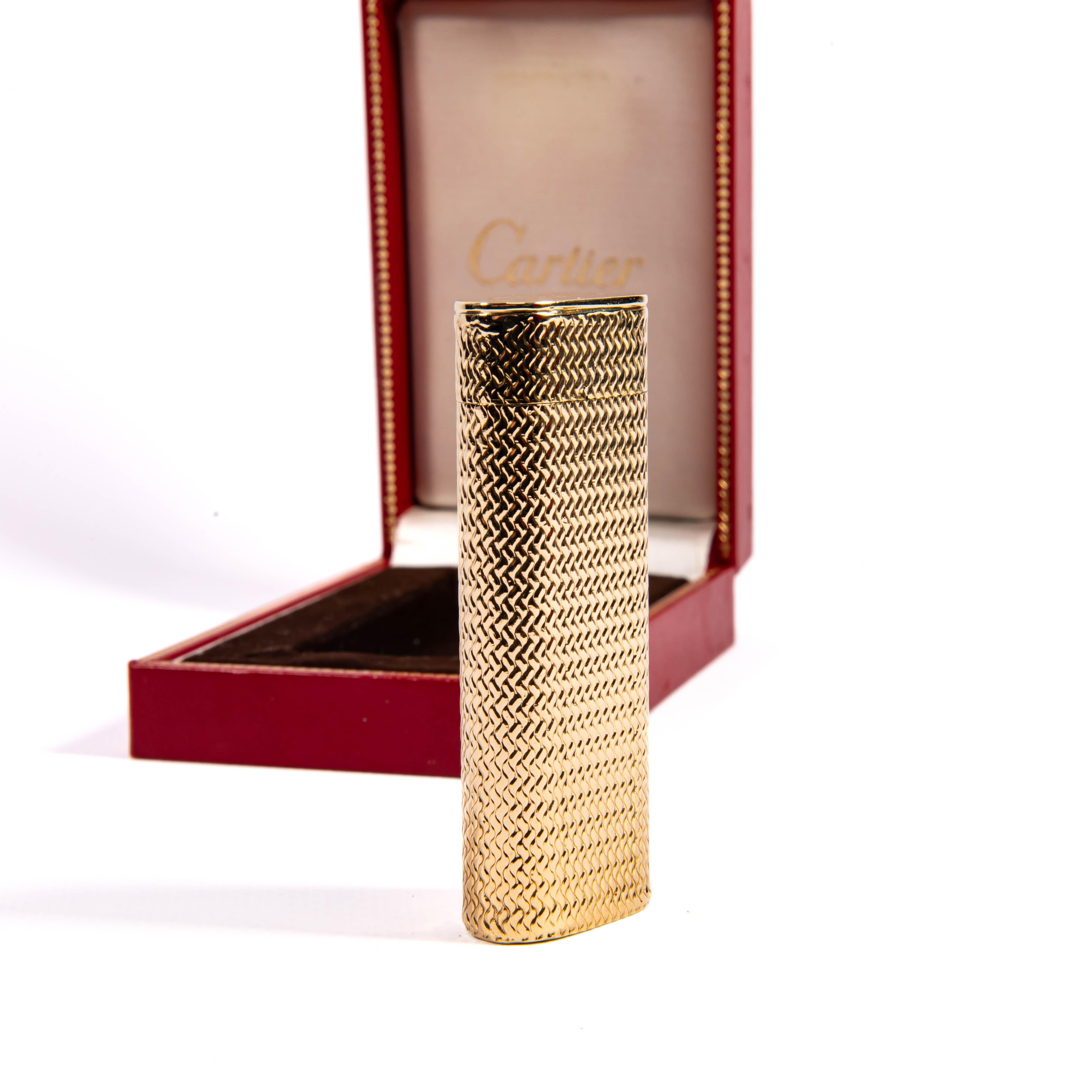 Vintage 18k Gold Jacket CARTIER Les Must Lights in Box 1970s Unisexe en vente