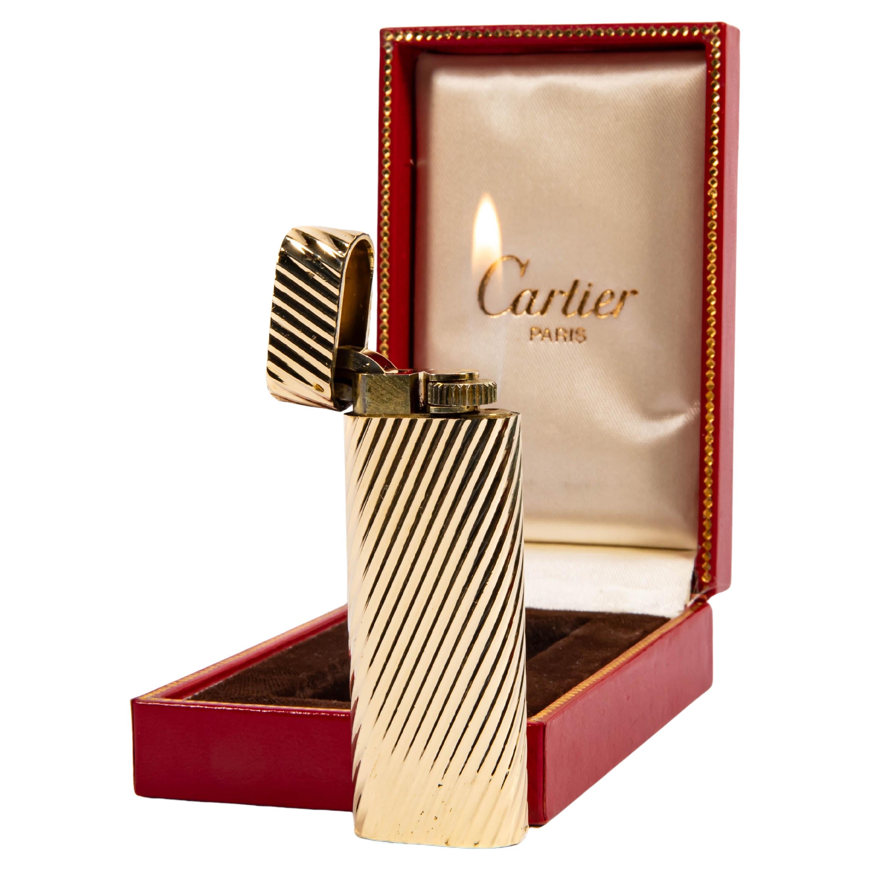 Vintage 18k Gold Jacket CARTIER Les Must Lights in Box 1970s en vente