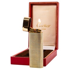 Vintage 18k Gold Jacket Cartier Les Must Lighter in Box 1970s