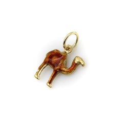 Vintage 18K Gold Joe Cool Camel Enamel Charm