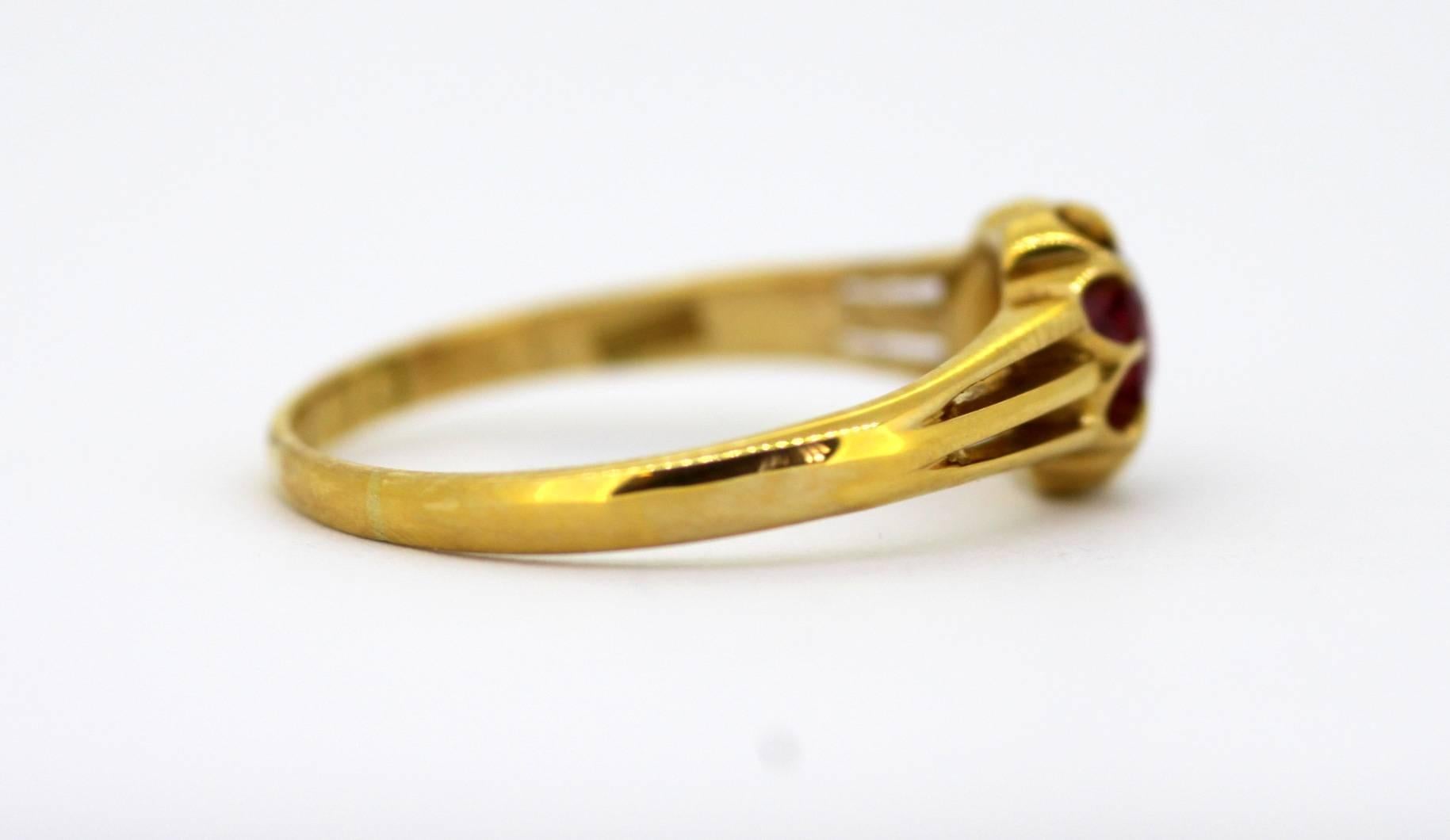 Vintage 18 Karat Gold Ladies Ring with Ruby '0.50 Carat' by DC, circa 1970s In Excellent Condition In Braintree, GB