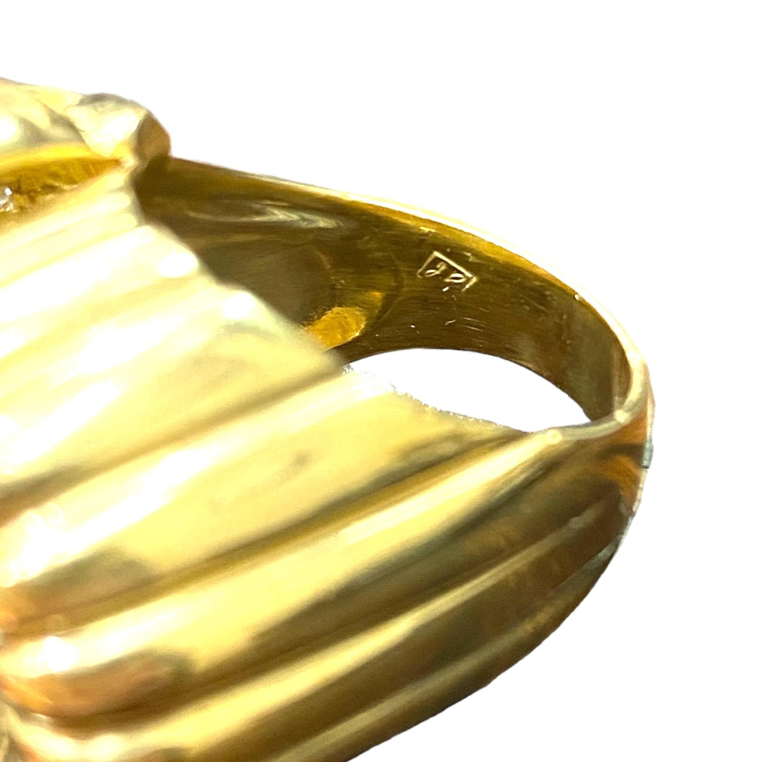 Vintage 18K Gold Large Waterfall Diamond Cocktail Ring 1