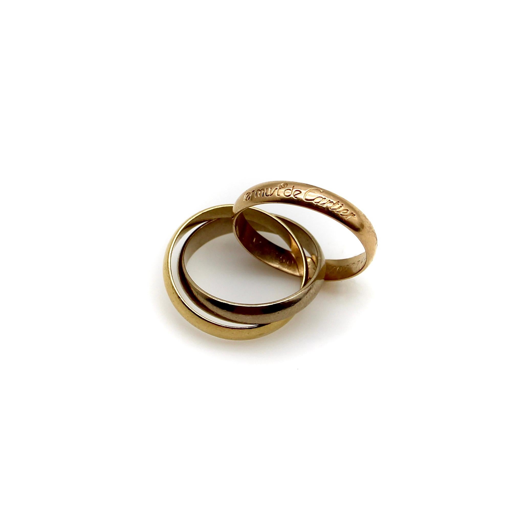 Moderno Anello trilogico d'epoca in oro 18 carati Les Must de Cartier in vendita