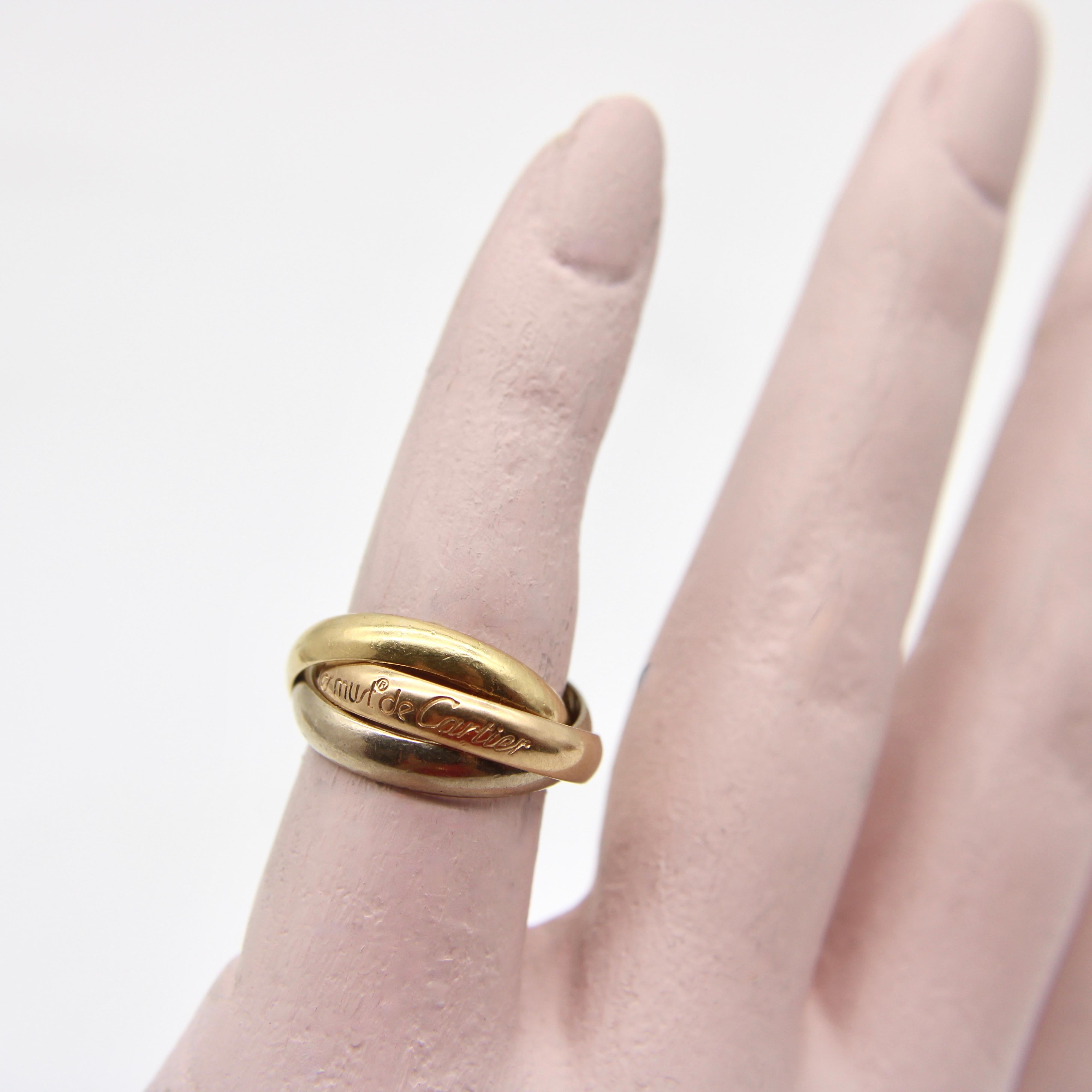 Anello trilogico d'epoca in oro 18 carati Les Must de Cartier In condizioni buone in vendita a Venice, CA