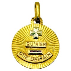 Vintage 18k Gold “Médaille d’Amour” by Augis – French Love Medal with Synthetic