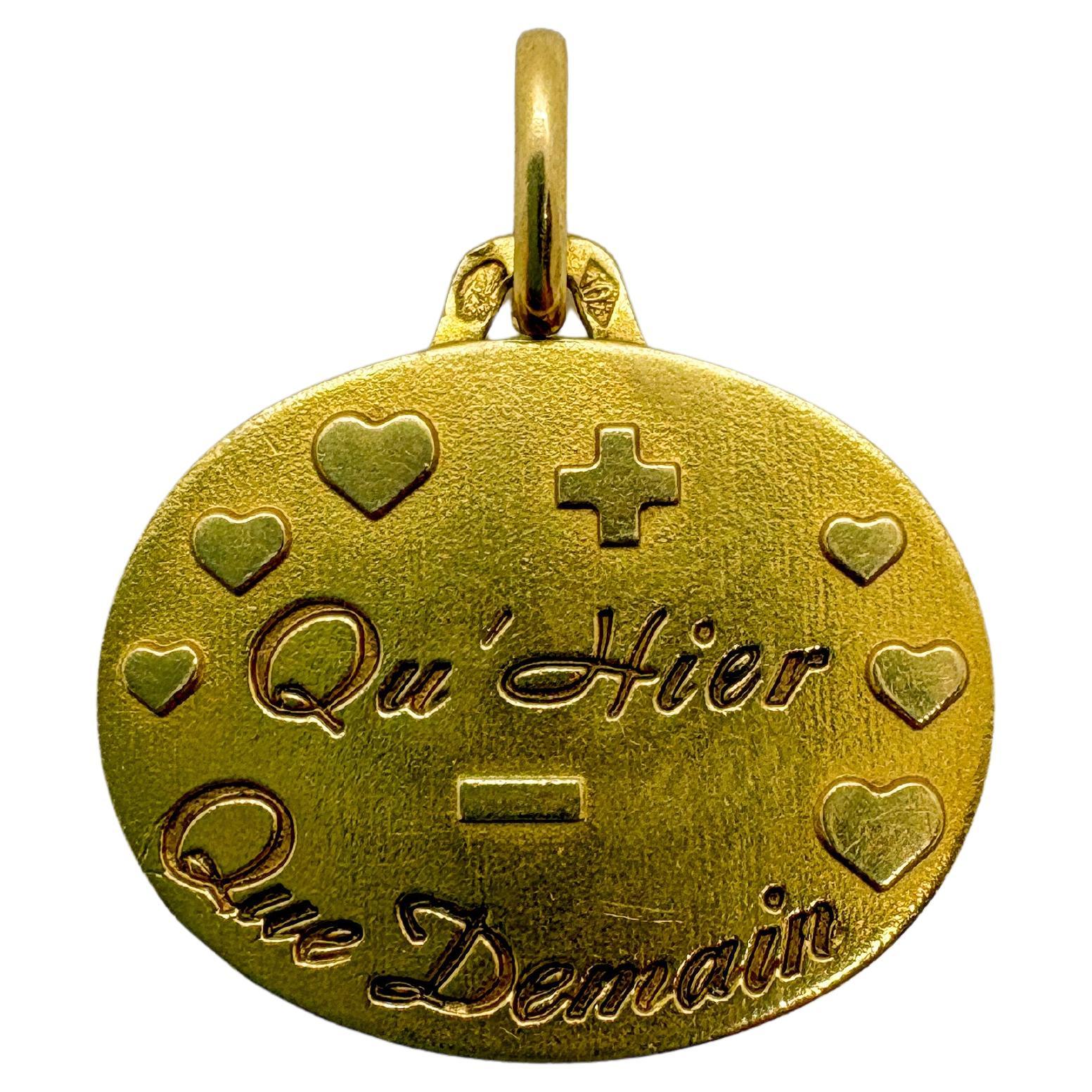 Vintage 18k Gold “Médaille d’Amour” Pendant by Augis