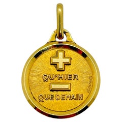 Vintage 18k Gold "Médaille d'Amour" Anhänger von A. Augis