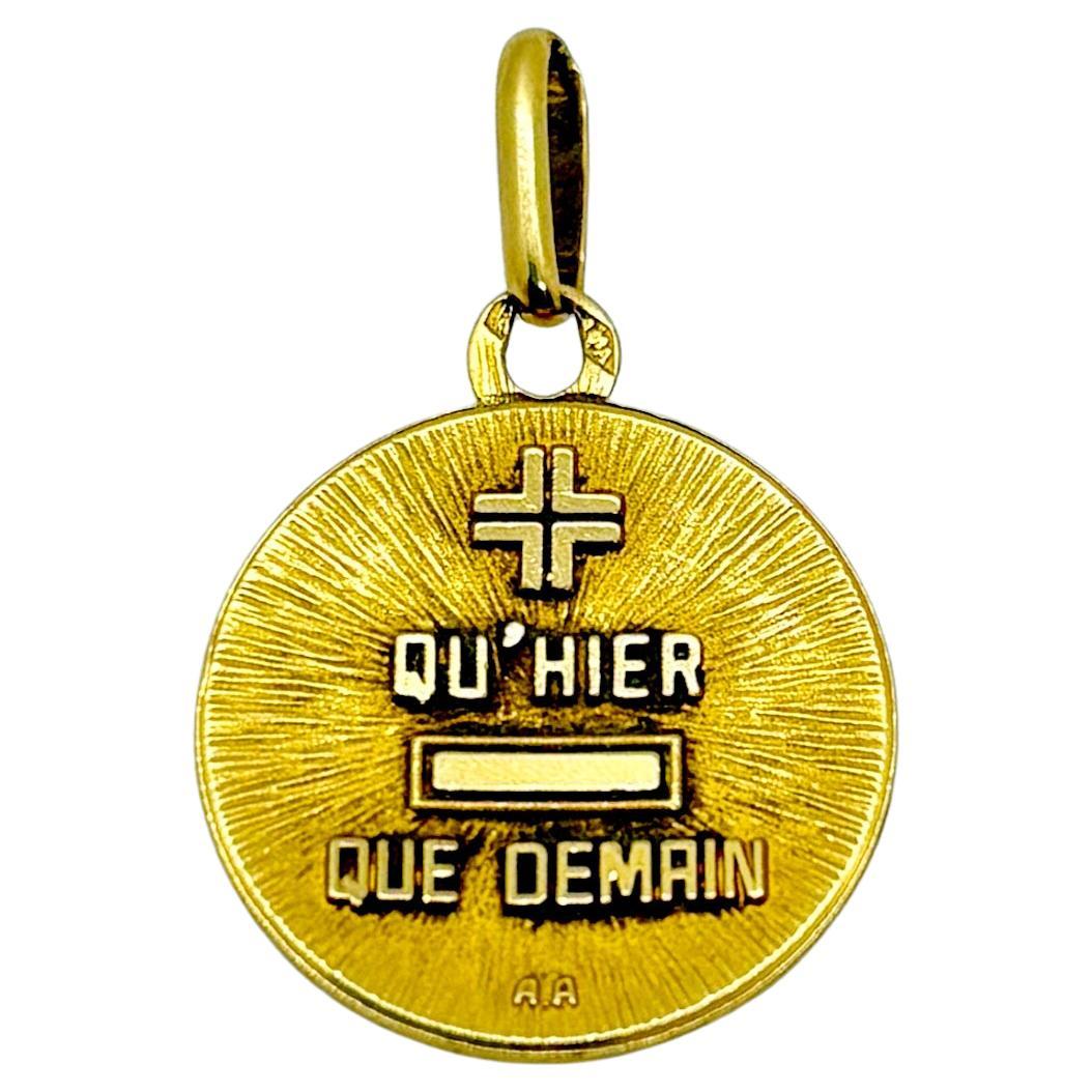Vintage 18k Gold “Médaille d’Amour” Pendant by Augis