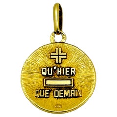 Vintage 18k Gold “Médaille d’Amour” Pendant by Augis