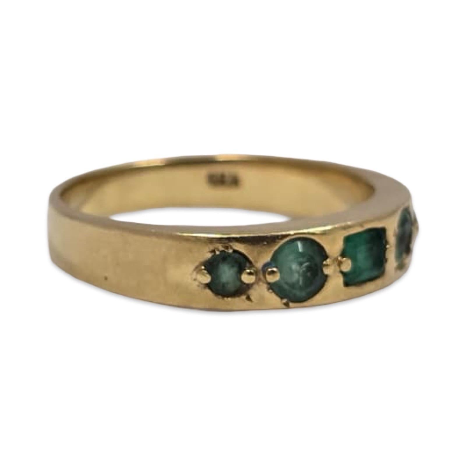 Vintage 18K Gold Mixed-Cut Smaragd Band Ring (Smaragdschliff)