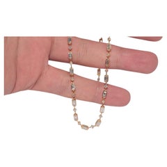 Collar Vintage de Oro de 18k con Diamantes Naturales talla Baguette y talla Brillante